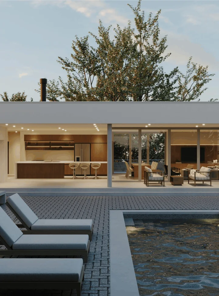 Terraza con piscina de un proyecto Althura